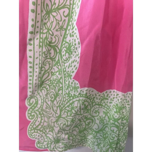 Lilly Pulitzer Blouse Pink Green Riviera Silk Chain Halter Neck Tank Top Size XS - Picture 4 of 11